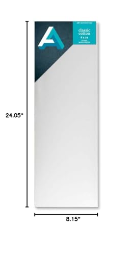 Art Alternatives Classic Cotton Stretched Canvas, Studio, .75 in Profile, 8 in x 24 in