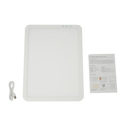 Rechargeable A3 Light Pad LED, Adjustable Brightness Tracing Light Box with 3 Colors, Portable Wireless Light Board for Diamond Painting Sketching and Drawing