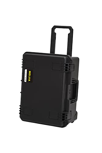 MEIJIA Premium Waterproof Rolling Hard Camera Case,Hard Protective Case with customizable fit foam and wheels,Full Protection with Light&Convenient Design,Elegant Black (21.2"x16"x10.51") - size: 21.2"x16"x10.51"