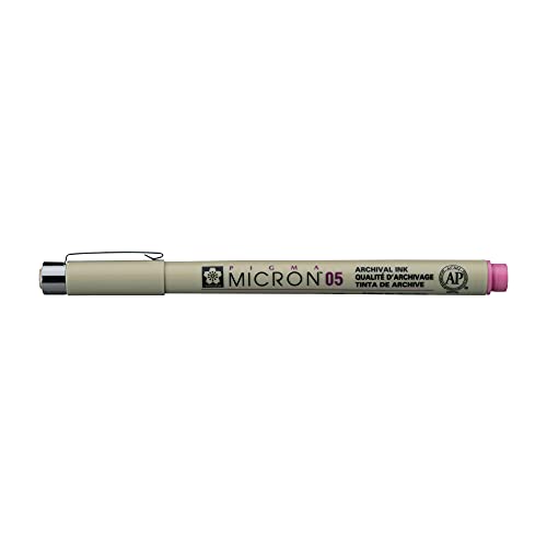 SAKURA PIGMA MICRON 05 FINELINER PEN, 0.45MM LINE WIDTH, PACK OF 2 (Rose) - color: Rose