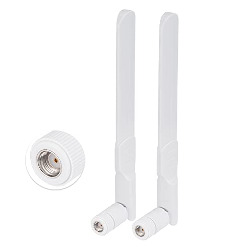 Bingfu Dual Band WiFi 2.4GHz 5GHz 5.8GHz 8dBi MIMO RP-SMA Male White Antenna (2-Pack) for WiFi Router Wireless Network Card USB Adapter Security IP Camera Video Surveillance Monitor - color: 2-Pack [RP-SMA] Male Antenna - White