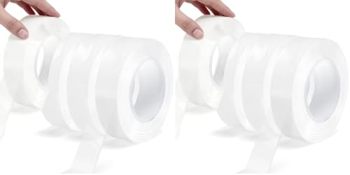 Valley'sYuMiao 4Rolls, Nano Double Sided Mountinging Tape, Adhesive-self Heavy Duty Tape, 2 Sides Sticky Tack Tape, 0.7in×10fts, 40fts Total Long (Pack of 2) - size: 4Rolls, 0.7″,40fts TL (Pack of 2)