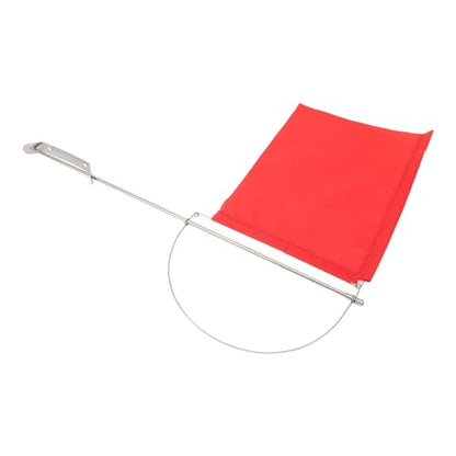 Red Wind Indicator Flag for Marine Mast - Stainless Steel Sailboat Wind Direction Flag - size: 185*135mm(7972SM)