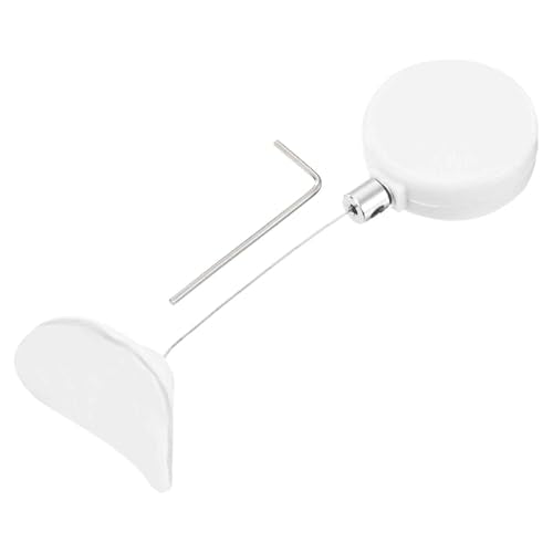 MECCANIXITY 1.8 ft Retractable Cable Lock with Arc Patch Remote Control Security Lock with Adjustable Cord Tether Anti Theft for Laptop, TV, 200g, White - color: White