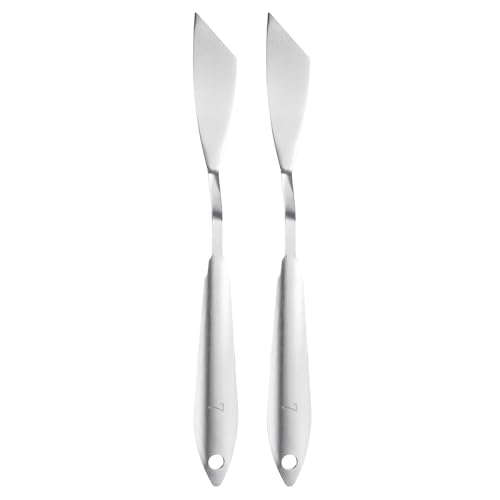 HARFINGTON 2pcs Palette Knife Painting Tool 8.39" Stainless Steel Silver