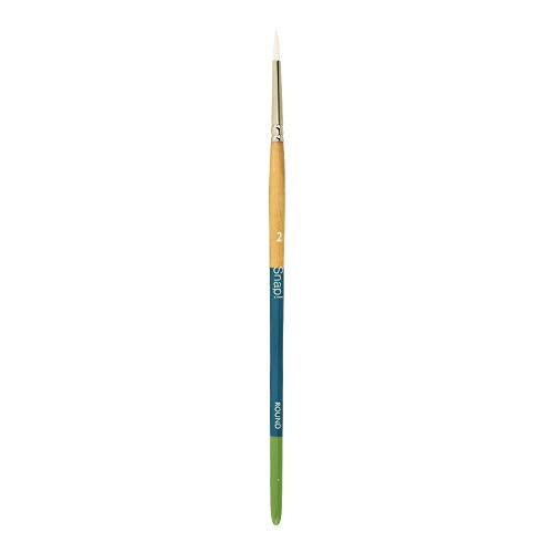 Princeton PAB98501 9850R-2 Snap Brush, Taklon Round 2, White - size: Size 2, style: Round