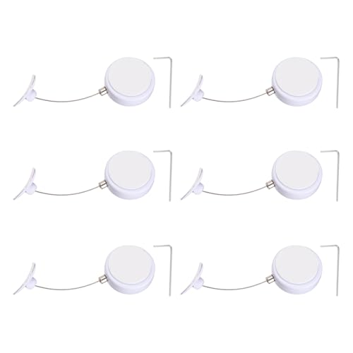 PATIKIL Retractable Remote Control Cable Tether (3.3ft / 1M, White)(6 Set) Round Remote Control Security Lanyard Lock Adjustable Locking Leash with Plastic Cap, Suit for - TVs/Tablets - color: White, size: 3.3ft