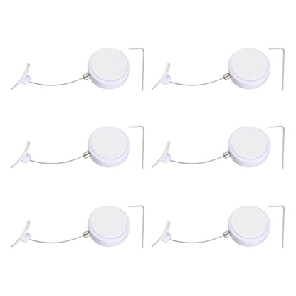 PATIKIL Retractable Remote Control Cable Tether (3.3ft / 1M, White)(6 Set) Round Remote Control Security Lanyard Lock Adjustable Locking Leash with Plastic Cap, Suit for - TVs/Tablets - color: White, size: 3.3ft