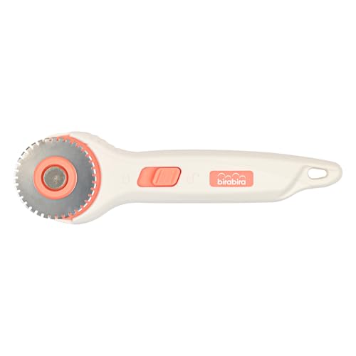 BiraBira Rotary Cutter, 45mm Dotted Line Cut, Steel Stick Fabric Cutter - size: Dotted Line Cut