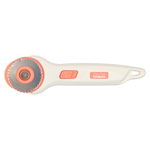 BiraBira Rotary Cutter, 45mm Dotted Line Cut, Steel Stick Fabric Cutter - size: Dotted Line Cut