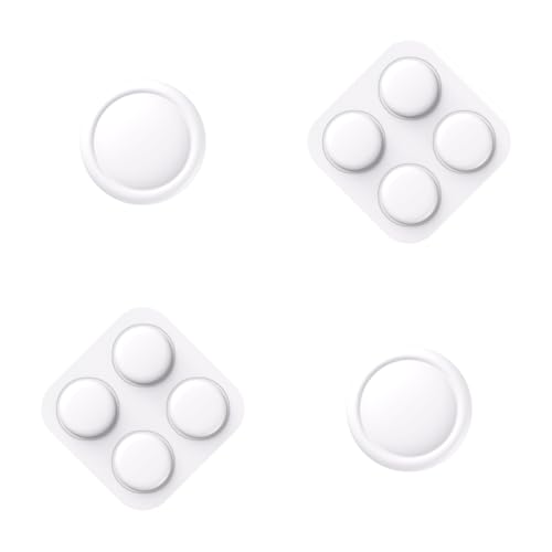 PlayVital Button Caps + Thumb Grip Set for Nintendo Switch 2, 2 Silicone Colorful ABXY Directional Button Covers & 2 Joystick Caps for Joycon - White - color: White