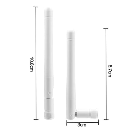 Bingfu External WiFi Antenna RP-SMA 2.4GHz 5GHz 5.8GHz 3dBi Dual Band Wireless Antennas Replacement (2-Pack) for WiFi Router Security IP Camera Access Point USB WiFi Adapter - color: [RP-SMA Male] Antenna 2-Pack - White