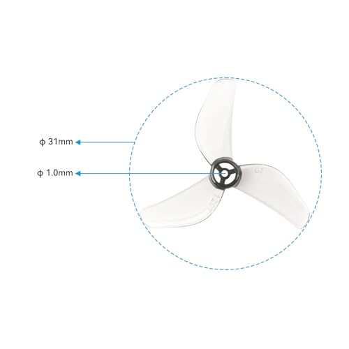 BETAFPV 12pcs Gemfan 1207 3-Blade Propellers with 1.0mm Shaft - Transparent