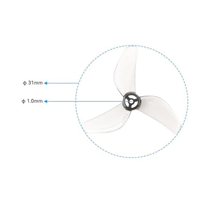 BETAFPV 12pcs Gemfan 1207 3-Blade Propellers with 1.0mm Shaft - Transparent