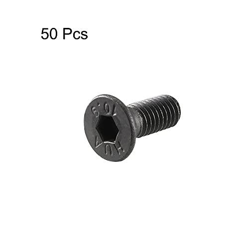 uxcell M3x8mm 10.9 Carbon Steel Countersunk Head Hex Socket Screw Pack of 50 - size: M3x8mm