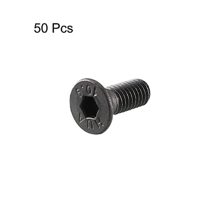 uxcell M3x8mm 10.9 Carbon Steel Countersunk Head Hex Socket Screw Pack of 50 - size: M3x8mm