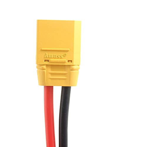 SoloGood Amass 2 Pair 10AWG XT90 Pigtails XT90 Connector with Wire 150mm Silicon Wire XT 90 Plug Male and Female Connector for RC Lipo Battery FPV Racing Drone … - size: 2 Pairs XT90 connector with wire