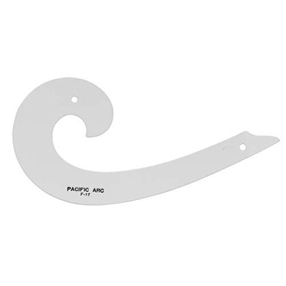 Pacific Arc Professional French Curves, Acrylic, Plain Edge, 8.75 Inches - size: F-17