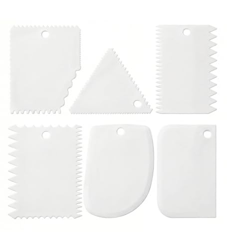 LRONG 6PCS Pottery Tools Plastic Clay Scraper Set Scraping Handle Carved Soft Clay Sculpture Knife Industrial Clay Scraper Sculpture Tool - color: White