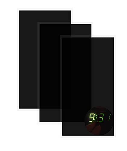 Birllaid Static Clings Dimmer Sheets, 6x3 inch x 3, Light Blocking Stickers for Electronics, Polyethylene Terephthalate, Black, Single Use, Square, Led, Readable - size: 3 Count (Pack of 1)
