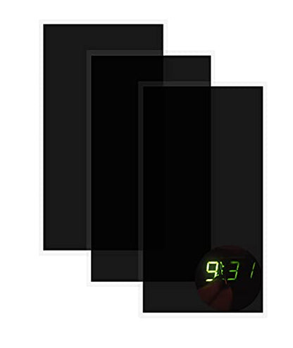 Birllaid Static Clings Dimmer Sheets, 6x3 inch x 3, Light Blocking Stickers for Electronics, Polyethylene Terephthalate, Black, Single Use, Square, Led, Readable - size: 3 Count (Pack of 1)