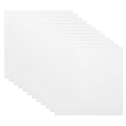 PATIKIL 8x8 Canvas Boards for Painting, 12Pack Cotton Square, White - size: 8x8"
