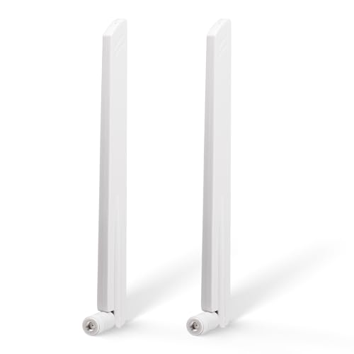 Eightwood Tri-Band WiFi 6E Antenna, RP-SMA Antenna White (2-Pack)