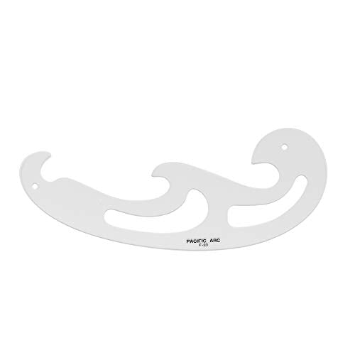 Pacific Arc Professional French Curves, Acrylic, Plain Edge, 12 Inches - size: F-23