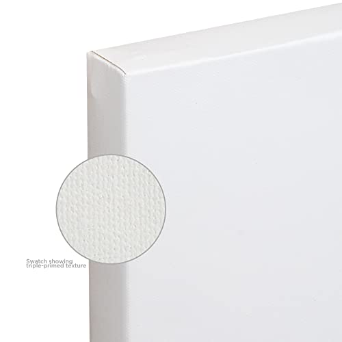Creative Mark The Edge Deluxe Cotton 1-1/2" Deep Stretched Canvas for Painting, 10x15 Pack of 3, 14oz. Primed Weight, Universal Archival Priming, Medium Tooth, Hand-Stretched Canvas for Painters - size: 10x15"