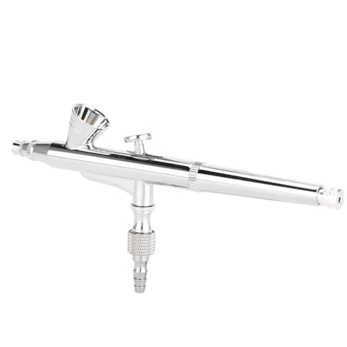 0.2mm 2cc Gravity Feed Dual Action Airbrush Kit, Silver, with Dropper and Wrench for Nail Art Body Paint