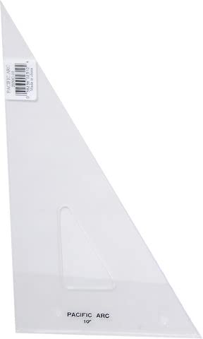 Pacific Arc Drafting Triangle, 10-inch, 30/60/90 Degrees, Clear Acrylic - color: Clear, size: 10-in, 30/60/90 degrees