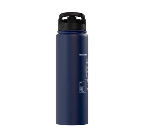 RC Transmitter Blueprint FPV Drone RC Car Radio Controller Stainless Steel Insulated Water Bottle - color: Navy Blue
