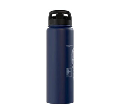 RC Transmitter Blueprint FPV Drone RC Car Radio Controller Stainless Steel Insulated Water Bottle - color: Navy Blue