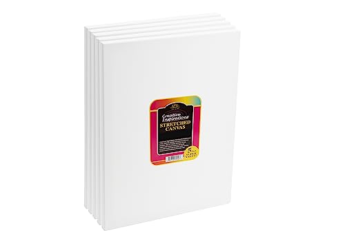 Creative Inspirations 10x10 Stretched Canvas Super Value 5 Packs - Artist Quality, Low Cost Canvas, Cotton Duck, Acid Free, Archival, Accepts All Paints, Double-Primed 10oz, Paintable Edges - size: 10x10"