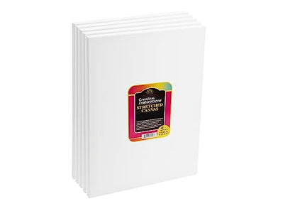 Creative Inspirations 10x10 Stretched Canvas Super Value 5 Packs - Artist Quality, Low Cost Canvas, Cotton Duck, Acid Free, Archival, Accepts All Paints, Double-Primed 10oz, Paintable Edges - size: 10x10"