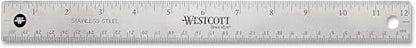Westcott 10415 Stainless Metal Ruler with Non-Slip Cork Base, 12-Inch - color: Silver – 1 Pack