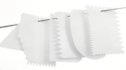 LRONG 6PCS Pottery Tools Plastic Clay Scraper Set Scraping Handle Carved Soft Clay Sculpture Knife Industrial Clay Scraper Sculpture Tool - color: White