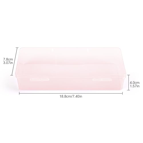 2Pcs Transparent Nail Art Tool Organizer Plastic Storage Box - color: 2 Pink