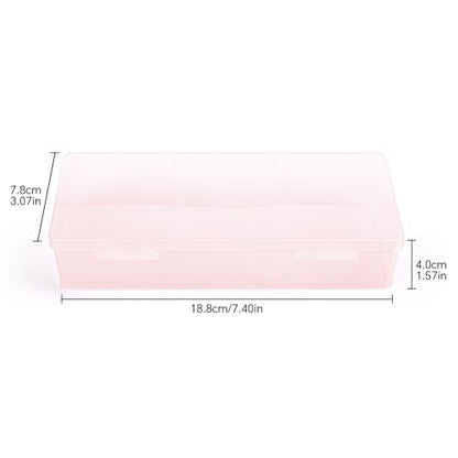 2Pcs Transparent Nail Art Tool Organizer Plastic Storage Box - color: 2 Pink