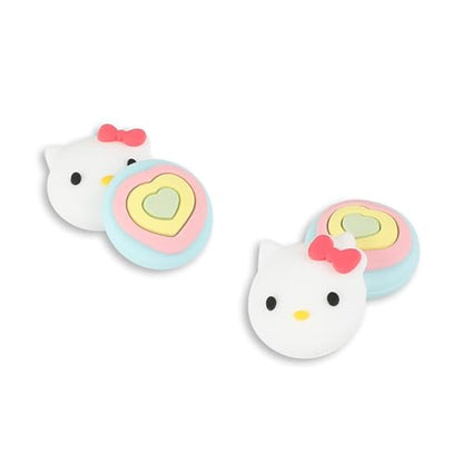 PERFECTSIGHT Cute Switch Thumb Grip Caps Compatible with Nintendo Switch OLED/Lite Console, Kawaii Soft Silicone Analog Stick Button Cover for Ns Joycon Controller,4PCS Anime Joystick Caps (Kitty) - color: White Kitty