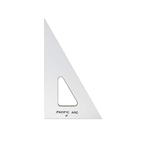 Pacific Arc Drafting Triangle, 6-inch, 30/60/90 Degrees, Clear Acrylic - color: Clear, size: 6-in, 30/60/90 degrees