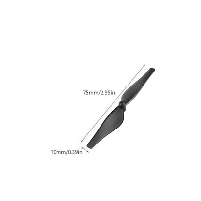 4Pcs Drone Propeller Blades, 7.5x1x0.7cm Carbon Fiber Lightweight Extended Flight Replacement Prop Quick Release Propeller Set for Quadcopter (Black) - color: Black