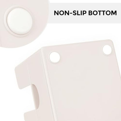SKYDUE Small Desk Organizer with Sticky Notes Holder,Pen Holder for Desk - color: Beige