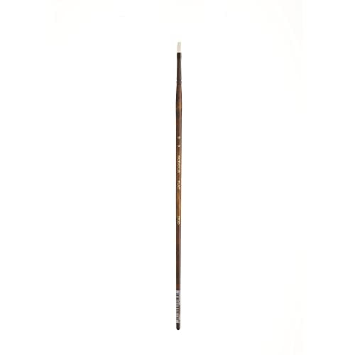 Willow Wolfe Seneca Series 1700 Short-Handle Flat Brush Size 0, Premium Vegan Synthetic Filaments for Acrylic, Oil & Water-Mixable Oils - size: 0