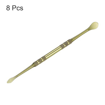 HARFINGTON 8 Pcs Wax Carving Tools 4.8" Double Ended Clay Tools Blue Golden - color: Blue Golden