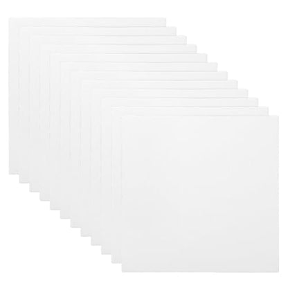 PATIKIL 7x7 Canvas Boards for Painting, 12Pack Cotton Square, White - size: 7x7"