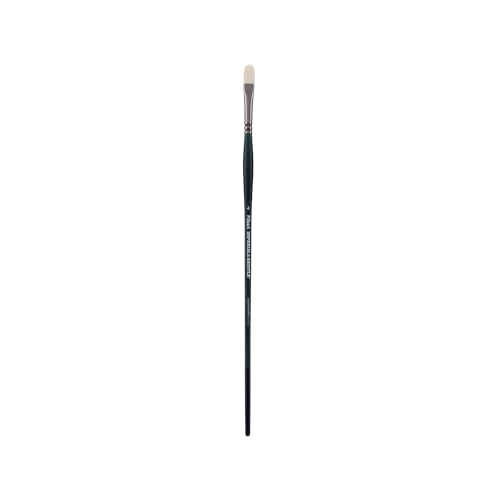 Creative Mark Imperial Professional Chungking Hog Bristle Brush - Filbert # 4, Handmade Long Handle Oil Paint Brushes for Artists, Nickel-Plated Brass Ferrules, Stiff Yet Soft Natural Bristles - size: #4
