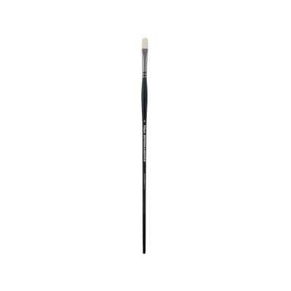 Creative Mark Imperial Professional Chungking Hog Bristle Brush - Filbert # 4, Handmade Long Handle Oil Paint Brushes for Artists, Nickel-Plated Brass Ferrules, Stiff Yet Soft Natural Bristles - size: #4