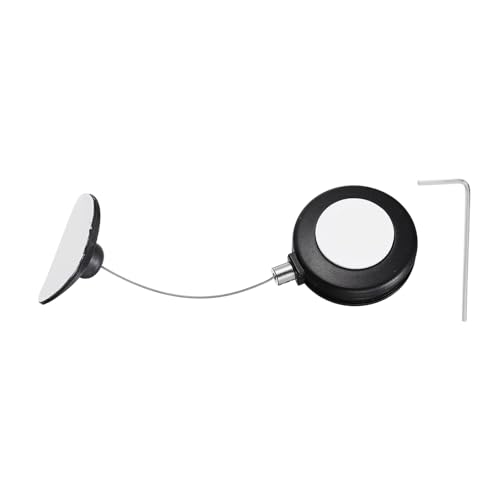 PATIKIL Retractable Remote Control Cable Tether (3ft / 0.9M, Black)(1 Set) Round Remote Control Security Lanyard Lock Adjustable Locking Leash with Plastic Cap, Suit for - TVs/Tablets - color: Black