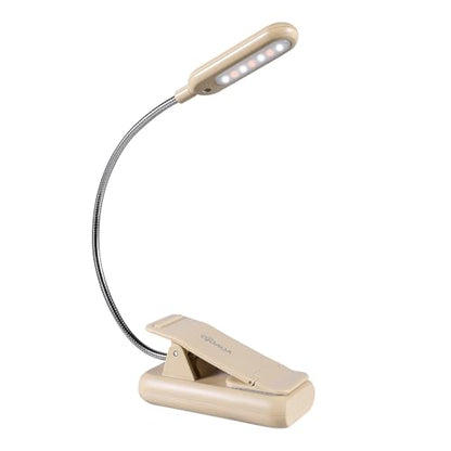 VAVOFO Rechargeable Reading Light, Clip on Book Light for Reading in Bed - color: Khaki